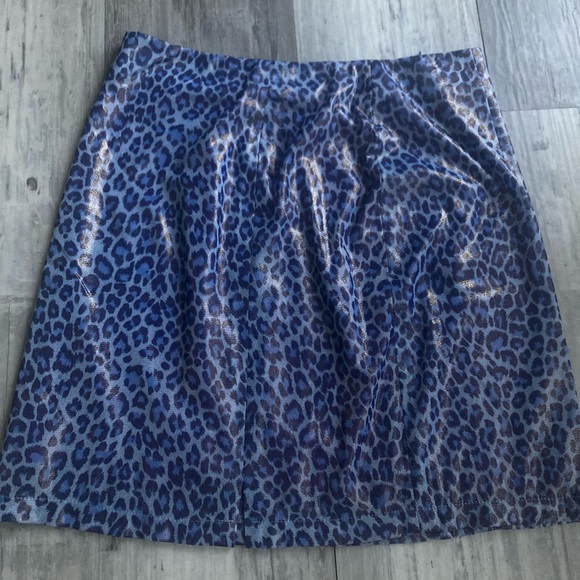 Y2K blue leopard print lose rise skirt - Picture 2 of 3